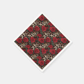 Rozen en luipaardprint servet (Hoek)