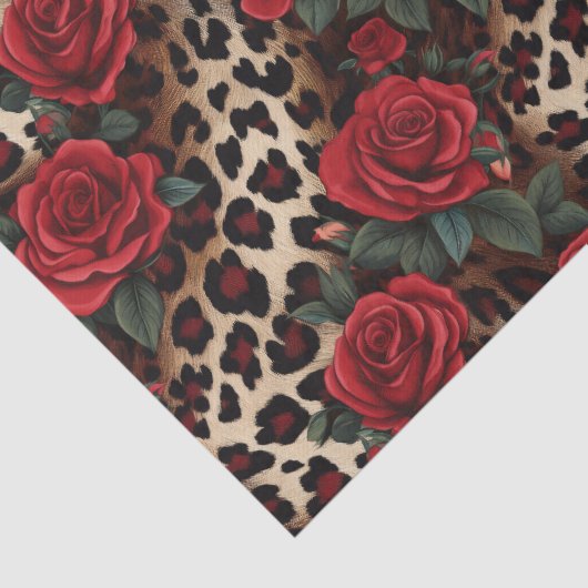 Rozen en luipaardprint tissuepapier (Detail)