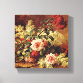 Rozen en Mahogany, van de Longpre Wrapped Canvas (Voorkant)