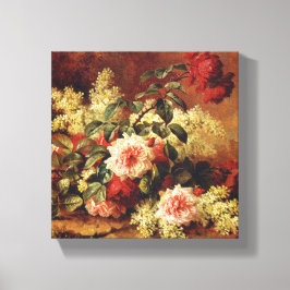 Rozen en Mahogany, van de Longpre Wrapped Canvas