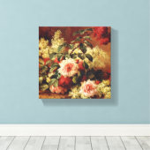 Rozen en Mahogany, van de Longpre Wrapped Canvas (Insitu (Houten vloer))