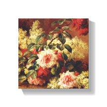 Rozen en Mahogany, van de Longpre Wrapped Canvas