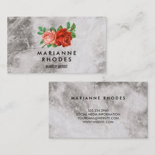 Rozen en Marmer Visitekaartje (Voorkant / Achterkant)