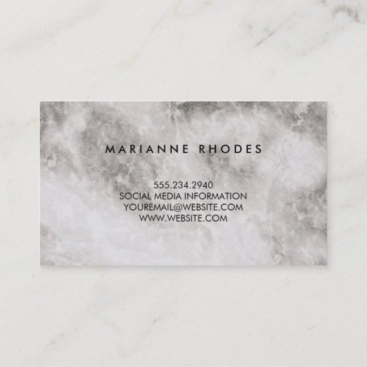Rozen en Marmer Visitekaartje (Achterkant)