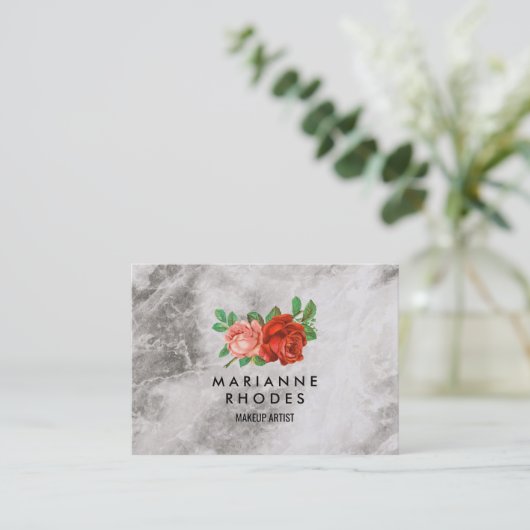 Rozen en Marmer Visitekaartje (Staand voorkant)