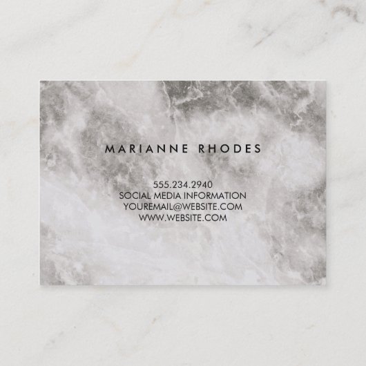 Rozen en Marmer Visitekaartje (Achterkant)