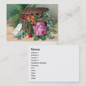 Rozen en meststoffen in mandje,  Victoriaans Visitekaartje (Voorkant / Achterkant)