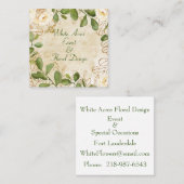 Rozen en met olie omwoeld vierkant Visitekaartje (Voorkant / Achterkant)