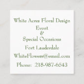 Rozen en met olie omwoeld vierkant Visitekaartje (Achterkant)