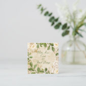 Rozen en met olie omwoeld vierkant Visitekaartje (Staand voorkant)