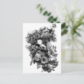 Rozen en molen - zwart briefkaart (Staand voorkant)