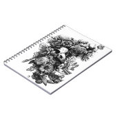 Rozen en molen - zwart notitieboek (Linkerzijde)