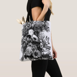 Rozen en molen - zwart tote bag