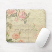 Rozen en Muziek Mousepad Muismat (Met muis)