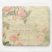  Rozen en Muziek Mousepad Muismat (Voorkant)