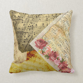  Rozen en muziekbladen Kussen