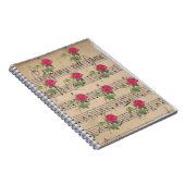  Rozen en muziekbladen Notitieboek (Rechterzijde)