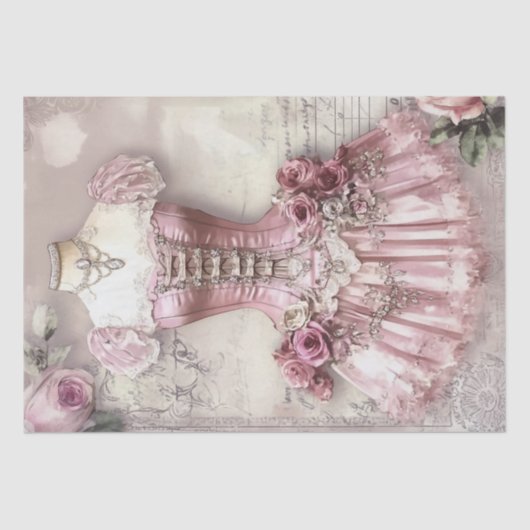 Rozen en naaien Ephemera Pattern Tissuepapier (Voorkant)