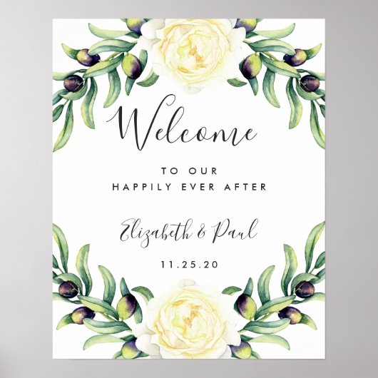 Rozen en Olijfweddenschappen Welkome Posters (Voorkant)