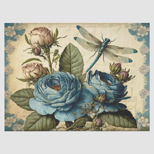 Rozen en ontkoppeling van Dragonfly Tissuepapier (Voorkant)