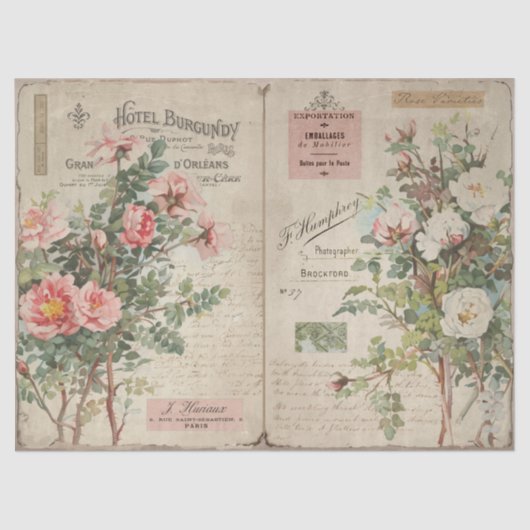  Rozen en ontkoppeling van ephemera Tissuepapier (Voorkant)
