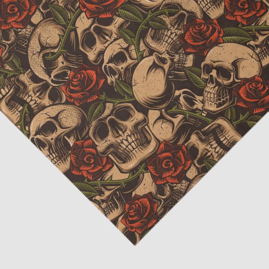 Rozen en ontkoppeling van het schedelpatroon tissuepapier (Detail)
