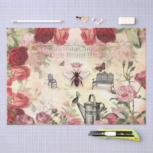 Rozen en ontkoppeling van koningin Tissuepapier (Craft)