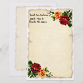 Rozen en oud papier (Voorkant / Achterkant)