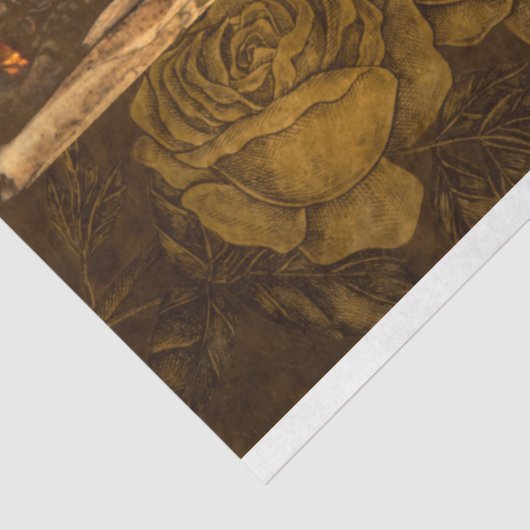 Rozen en Oude tekst ontkoppelen Tissuepapier (Detail)