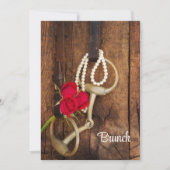 Rozen en paarden-bit country post Wedding Brunch Kaart (Voorkant)