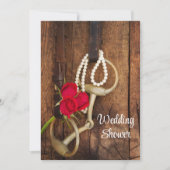 Rozen en paarden-bit country Western Wedding Showe Kaart (Voorkant)