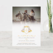 Rozen en paarden monogram bruiloft maaltijd optie  (Voorkant)