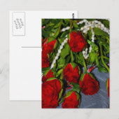 Rozen en parels briefkaart (Voorkant / Achterkant)