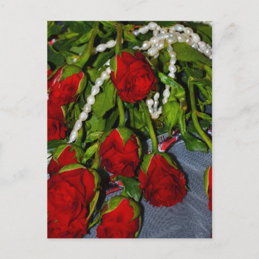 Rozen en parels briefkaart (Voorkant)