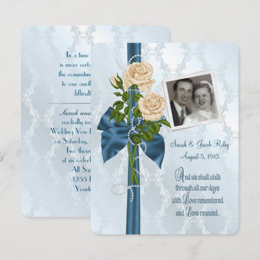 rozen en parels die foto's aanpassen kaart (Voorkant / Achterkant)