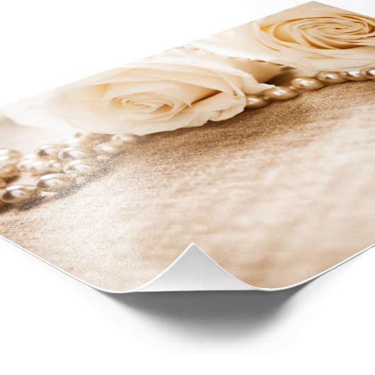 Rozen en parels foto afdruk (Hoek)