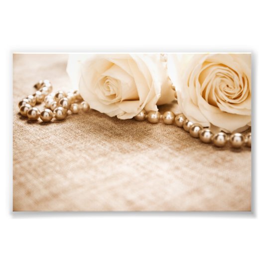 Rozen en parels foto afdruk (Voorkant)