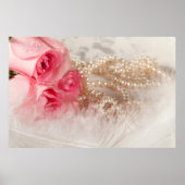 Rozen en parels met veren poster (Voorkant)