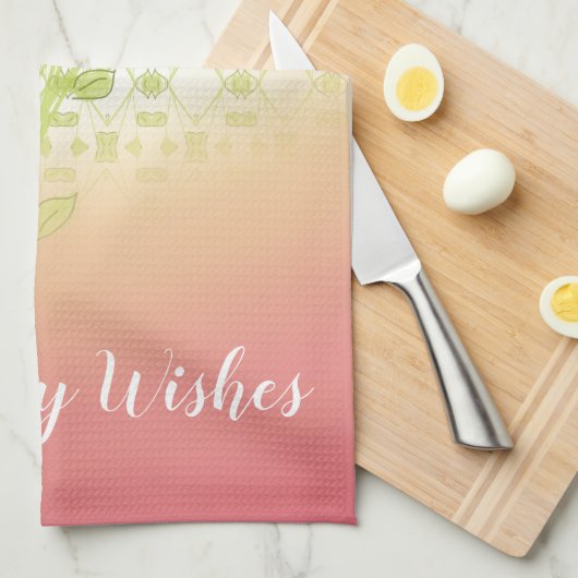 Rozen en patronen theedoek (Quarter Fold)