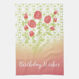 Rozen en patronen theedoek