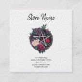 Rozen en Pentagram Vierkant Visitekaartje (Achterkant)