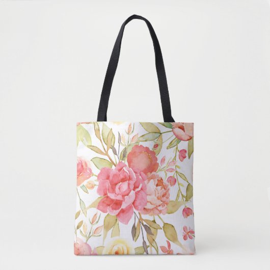 Rozen en Peony Tote Bag (Voorkant)
