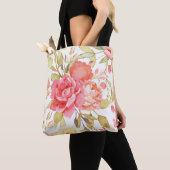 Rozen en Peony Tote Bag (Dichtbij)