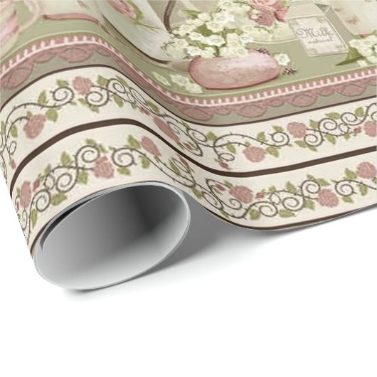 Rozen- en pieppapier Cadeaupapier (Rol Hoek)