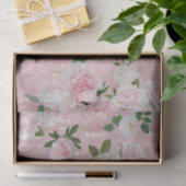 Rozen en pinda's op Blush Pink en Gold Damask Tissuepapier (Geschenk)