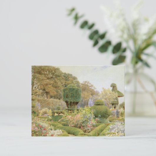 Rozen en Pinks van Elgood, Engelse tuin Briefkaart (Staand voorkant)