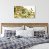 Rozen en Pinks van Elgood,  Engelse tuin Canvas Afdruk (Insitu (Slaapkamer))