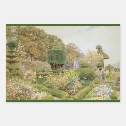 Rozen en Pinks van Elgood,  Engelse tuin Inpakpapier Vel (Voorkant)