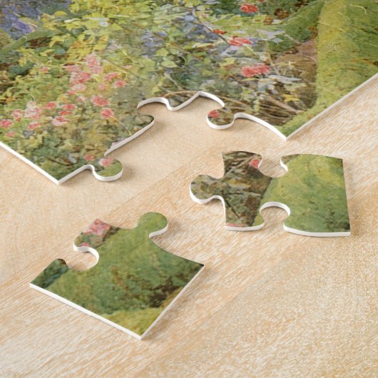 Rozen en Pinks van Elgood, Engelse tuin Legpuzzel (Zijkant)