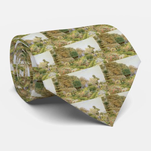 Rozen en Pinks van Elgood,  Engelse tuin Stropdas (Opgerold)